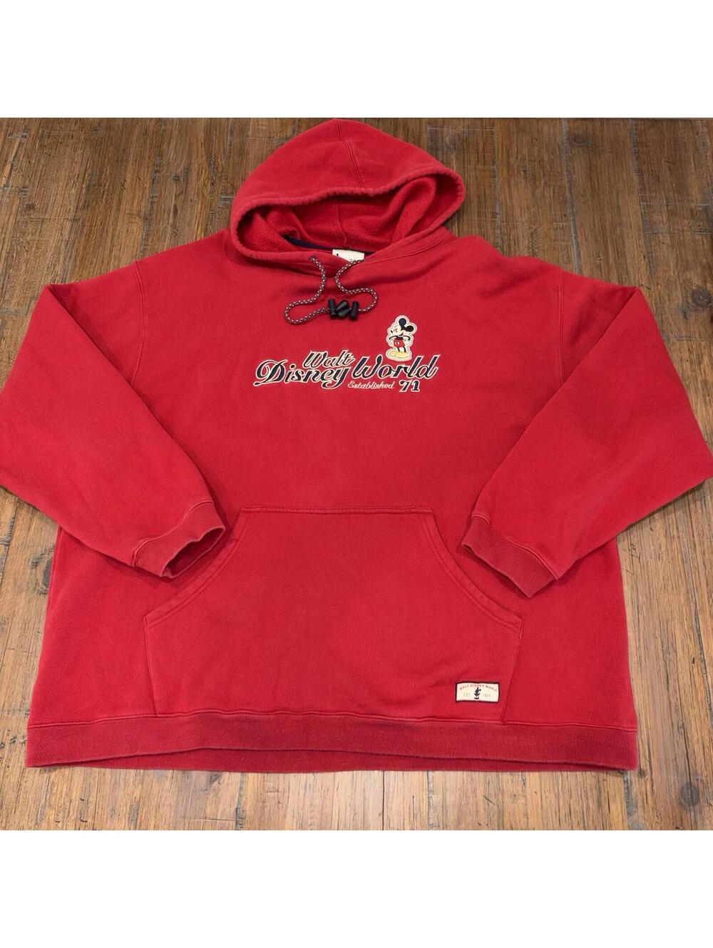 Walt Disney World Established 71 Red Hoodie Mickey Mouse Sweatshirt 3XL XXXL